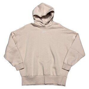 Reebok Peach Designer Oversized Relaxed Hoodie Sweatshirt - Womens Small